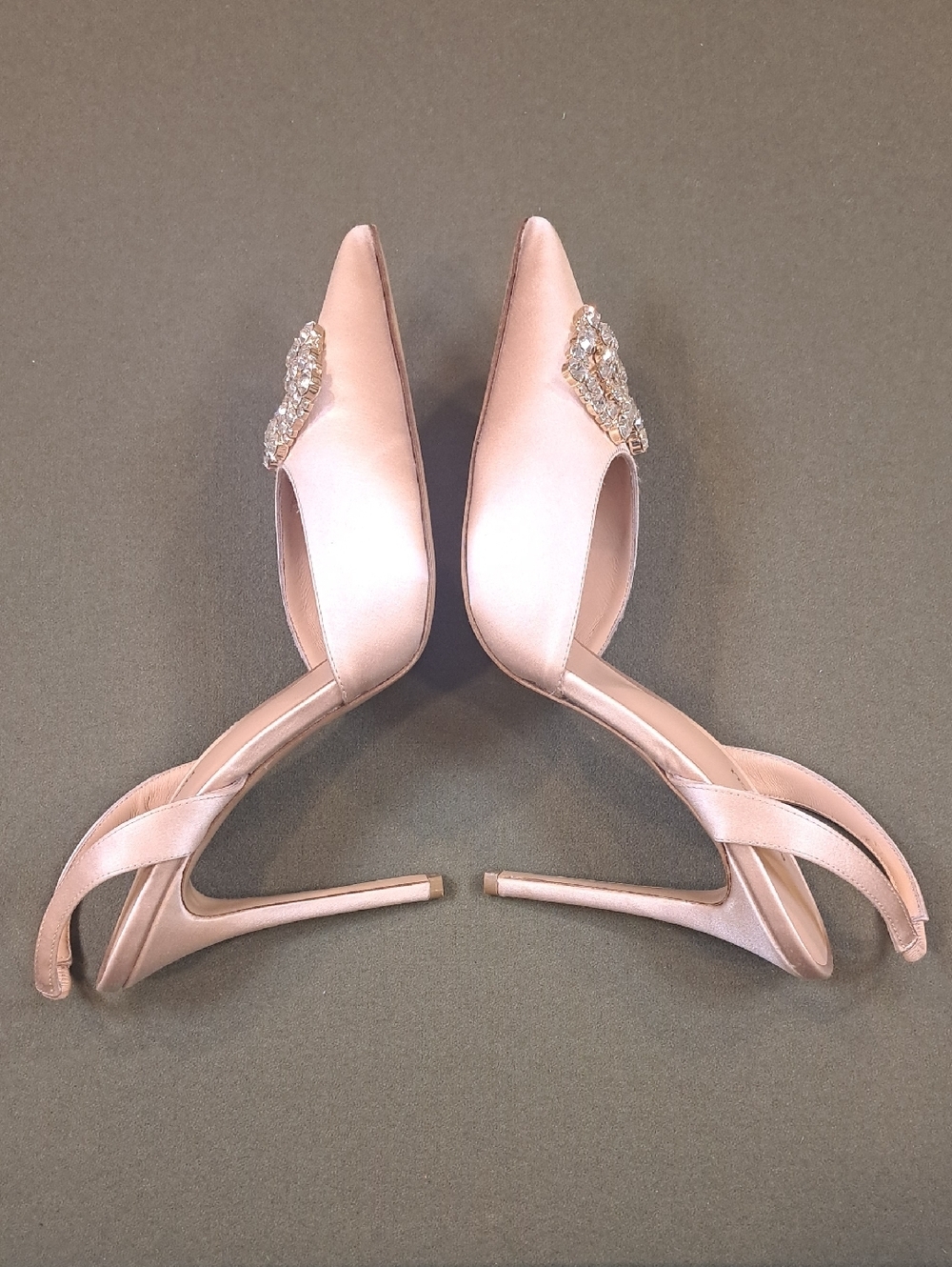 Bruno Magli Moda Pump in Champagne Satin Leather - Size: 10.5 (EU 42) - Picture 7 of 9